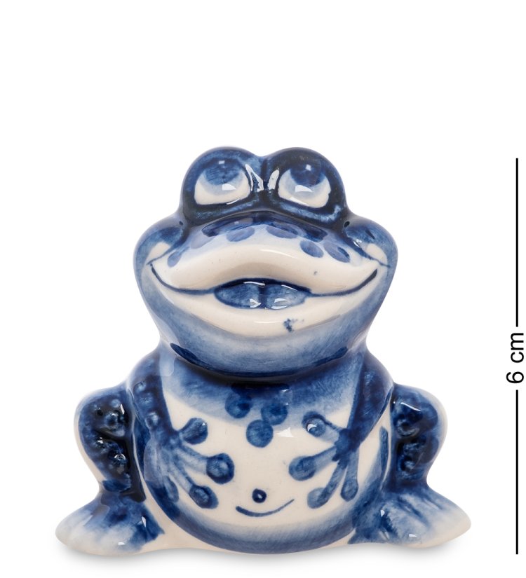 Фигурка Лягушка Голубая гжель ГЛ-222