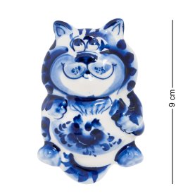 Магнит Кот Хвост Голубая гжель