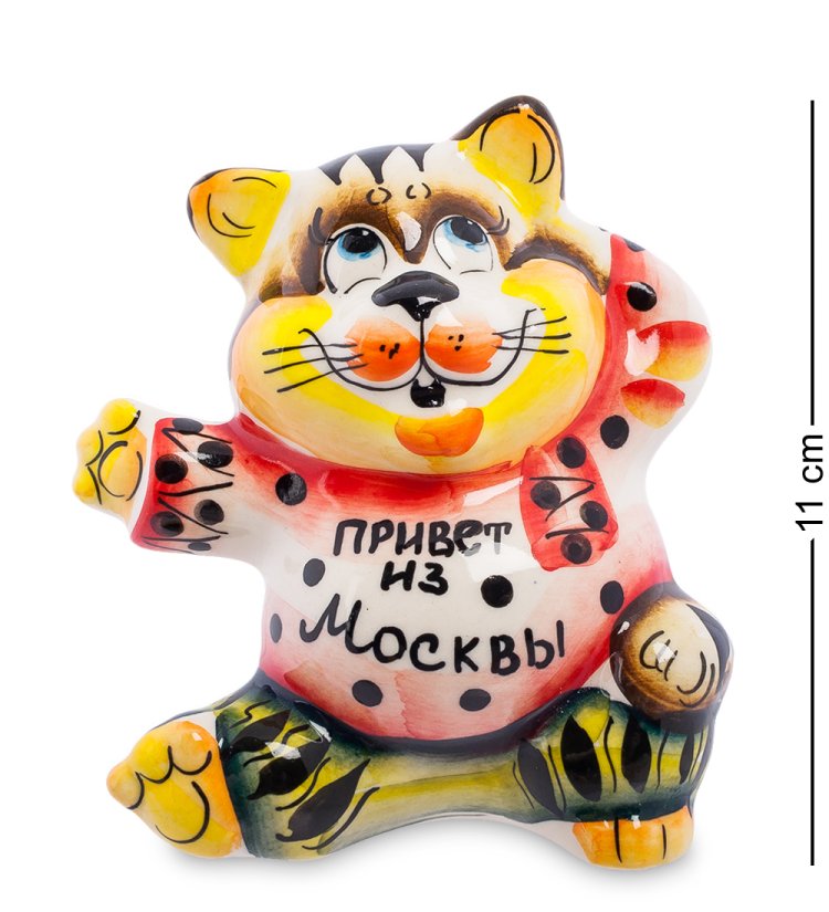 Фигурка Кот Плясун Цветная гжель ГЛ-348