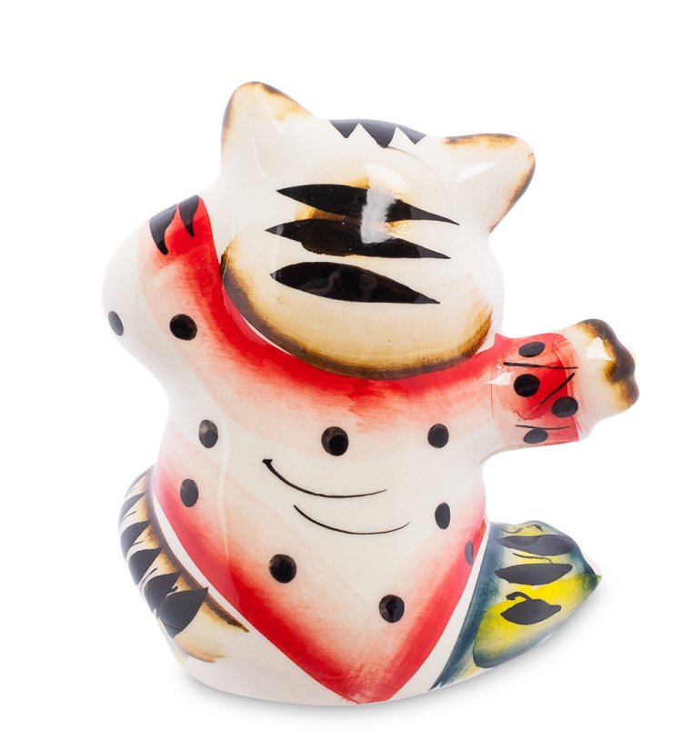 Фигурка Кот Плясун Цветная гжель ГЛ-348, фотография со спины