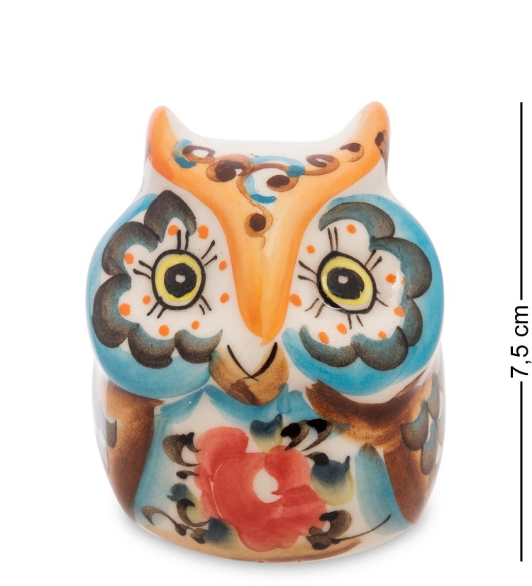 Статуэтка Совенок Цветная гжель ГЛ-605