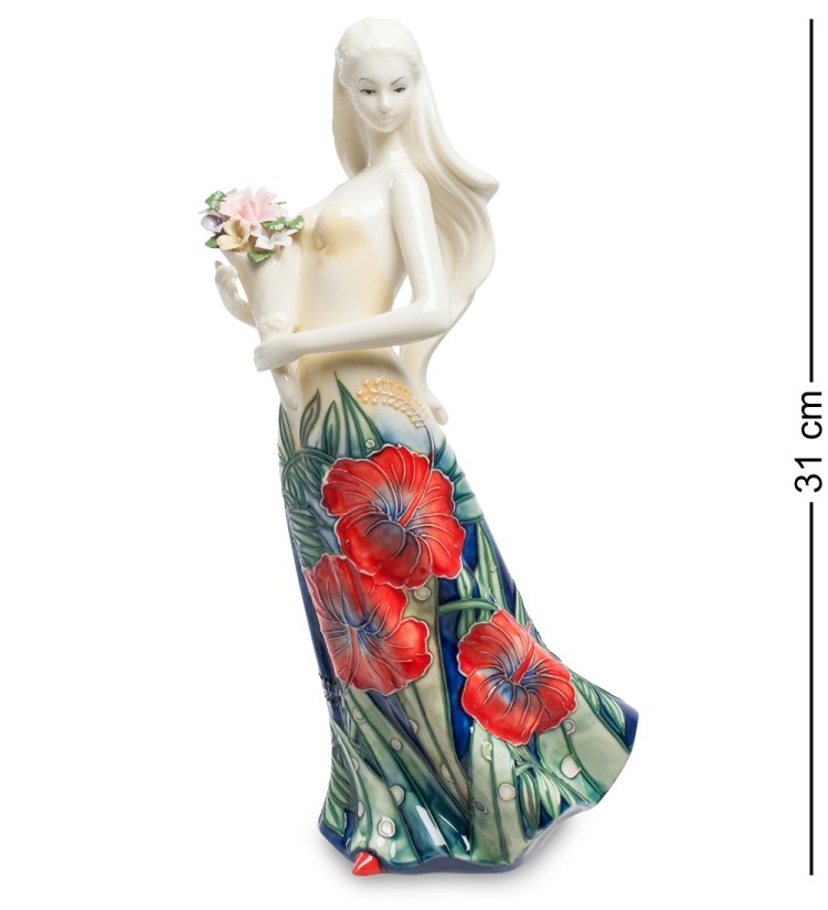 Статуэтка из фарфора Девушка с букетом цветов Pavone JP-102/ 4