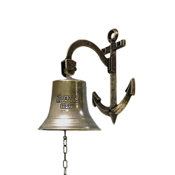 Рында Титаник на кронштейне Якорь Антик - Диаметр 14 см