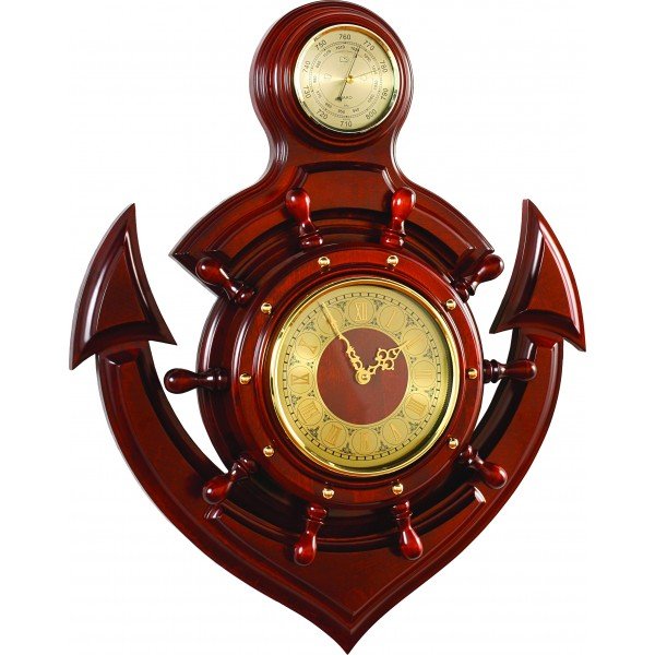Часы в форме Якоря с барометром Бриг М-90