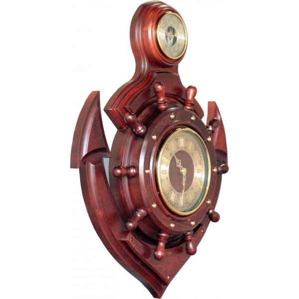 Часы в форме Якоря с барометром Бриг М-90, фотография сбоку