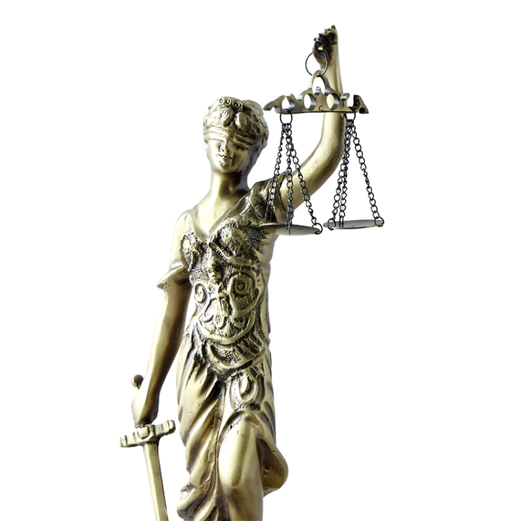 Часы антикварные Фемида, цвет антик Bello De Bronze BP-27053-A, фотография статуэтки