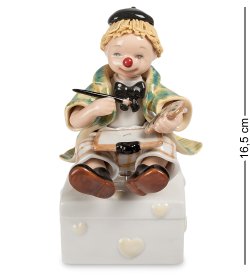 Музыкальная Статуэтка из фарфора клоун Художник