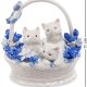 Статуэтка из фарфора Три белых котенка в корзинке Pavone CMS-46/ 8