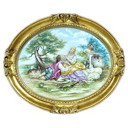 Барельеф из фарфора Сельский пейзаж