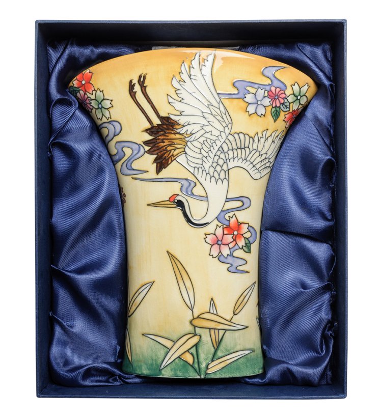 Широкая Настольная Ваза для цветов из фарфора Pavone JP-24/ 2, фотография в упаковке