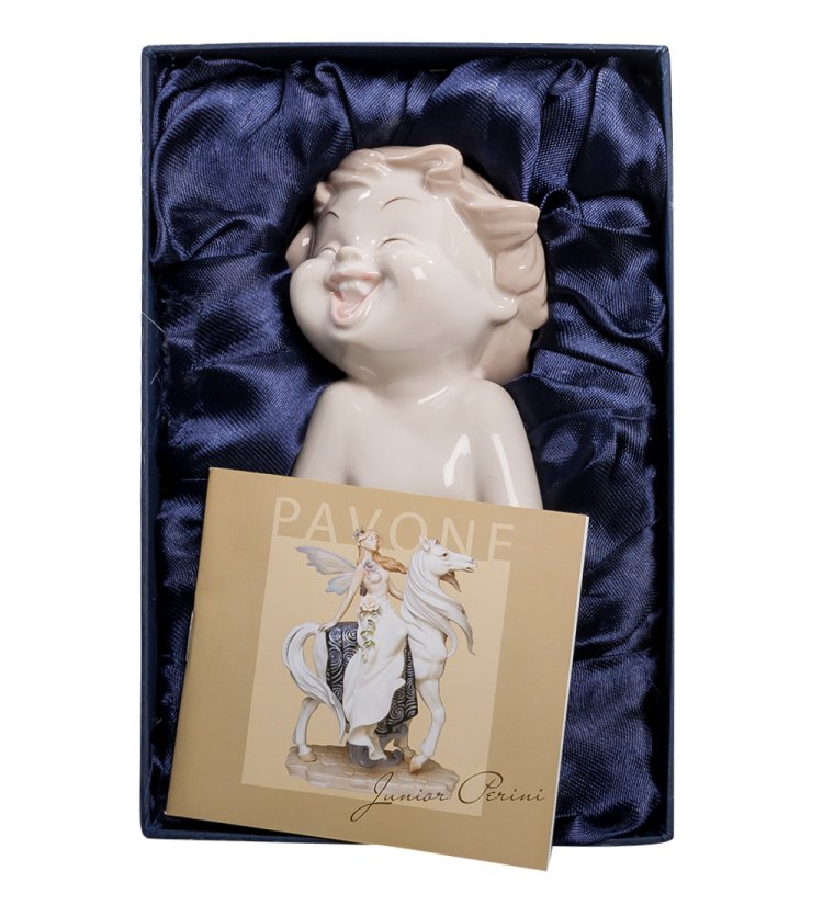 Фигурка из фарфора Счастливый Мальчик Pavone JP-242/ 8, фотография в упаковке
