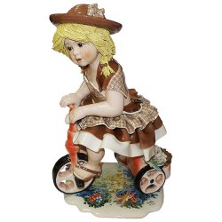 Фарфоровая статуэтка Девочка на велосипеде