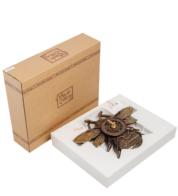 Настенные часы в стиле Стимпанк Пчела Veronese WS-1062, упаковочный вид