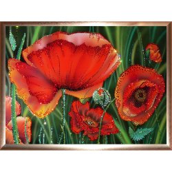 Картина Маки-1 c кристаллами Swarovski