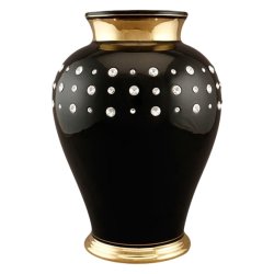 Черная Ваза Классика с золотом