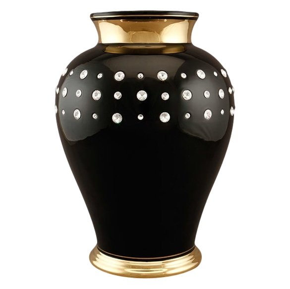 Черная Ваза Классика с золотом