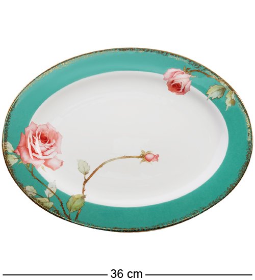 Набор из 2-ух тарелок из фарфора Элегантная Роза Pavone JK-234, вид большой тарелки