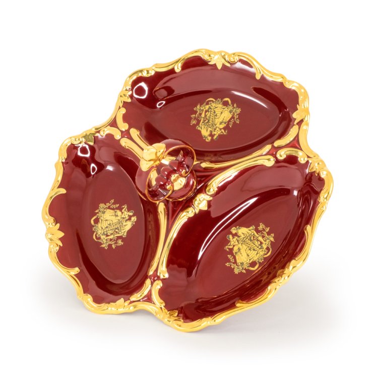 Красная Менажница из керамики коллекция Amante Rosso Migliore De Luxe 26428, фотография сверху