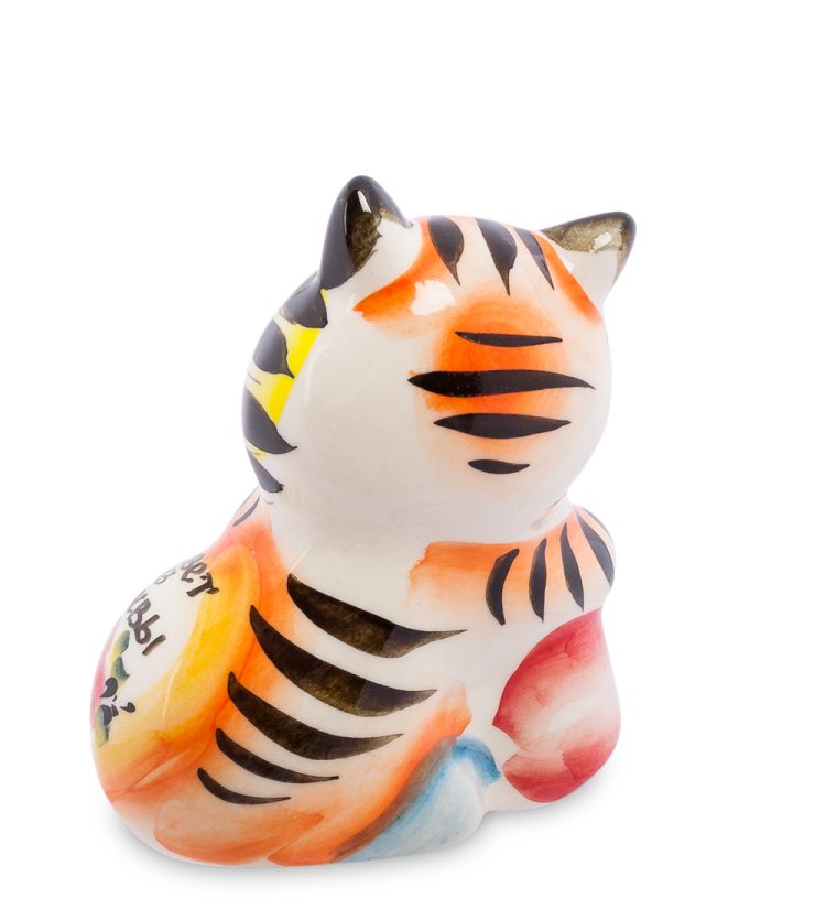 Фигурка Кот Сластена Цветная гжель ГЛ-350, фотография со спины