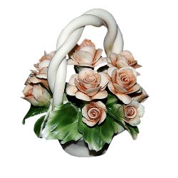 Фарфоровая статуэтка Декоративная корзина с розами