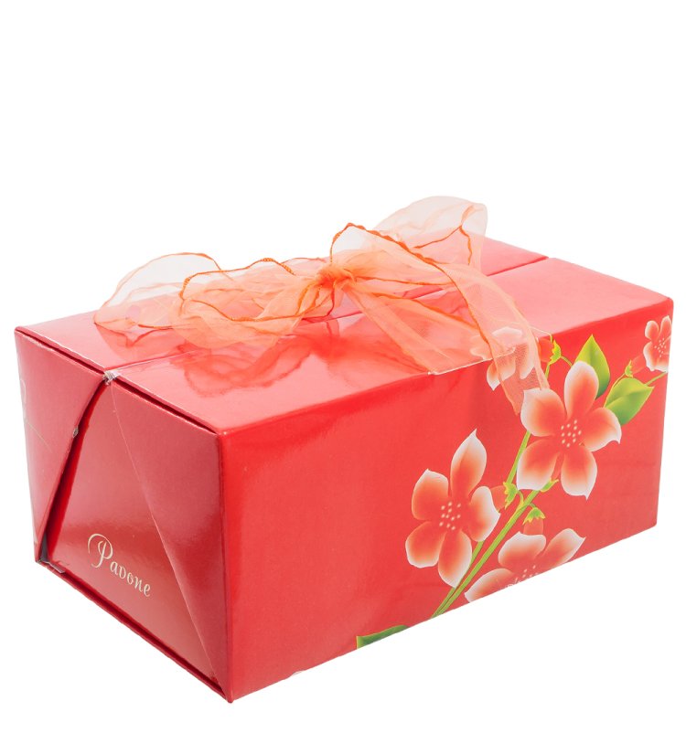 Статуэтка из фарфора Красная Кошечка с цветами Pavone JP-11/ 41, фотография коробочки