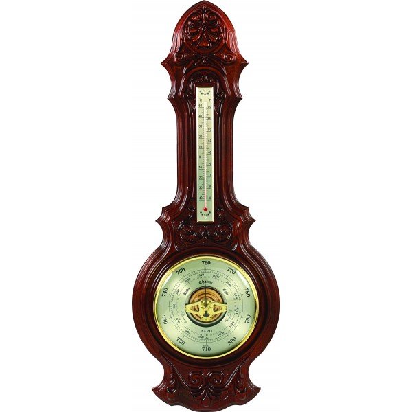Деревянная Метеостанция: Барометр и термометр Бриг М-80-Б