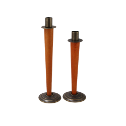 Комплект из двух подсвечников на 1 свечу разной высоты, антик