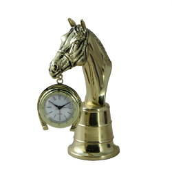 Часы из бронзы Голова Лошади, золотые