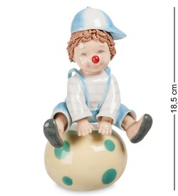 Музыкальная Статуэтка из фарфора клоун на большом Мяче