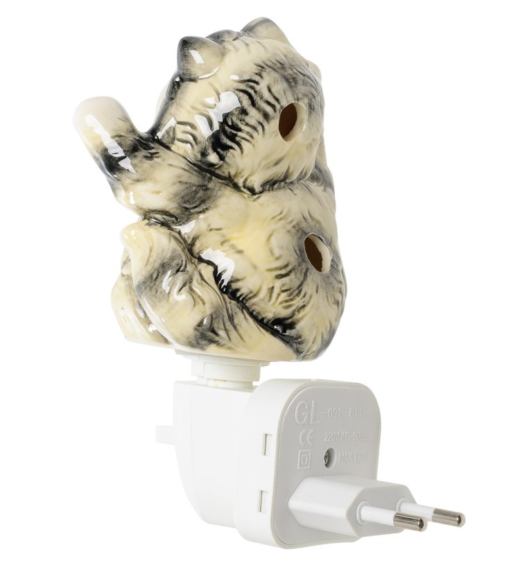 Ночной светильник из фарфора Кот Pavone JP-18/14, фотография сбоку