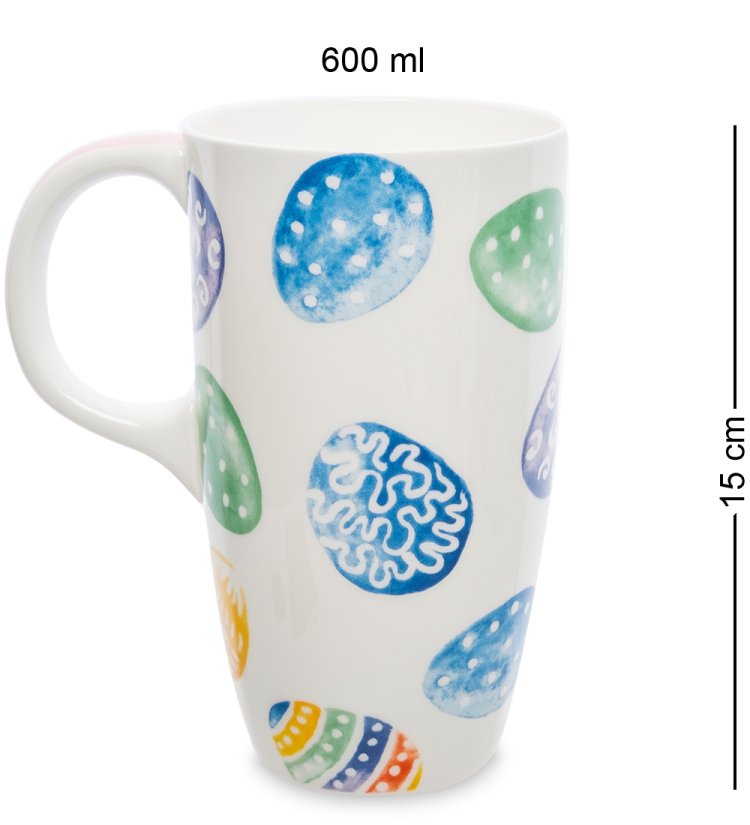 Кружка из фарфора Пасхальные Узоры Pavone JK-288, оборотная сторона