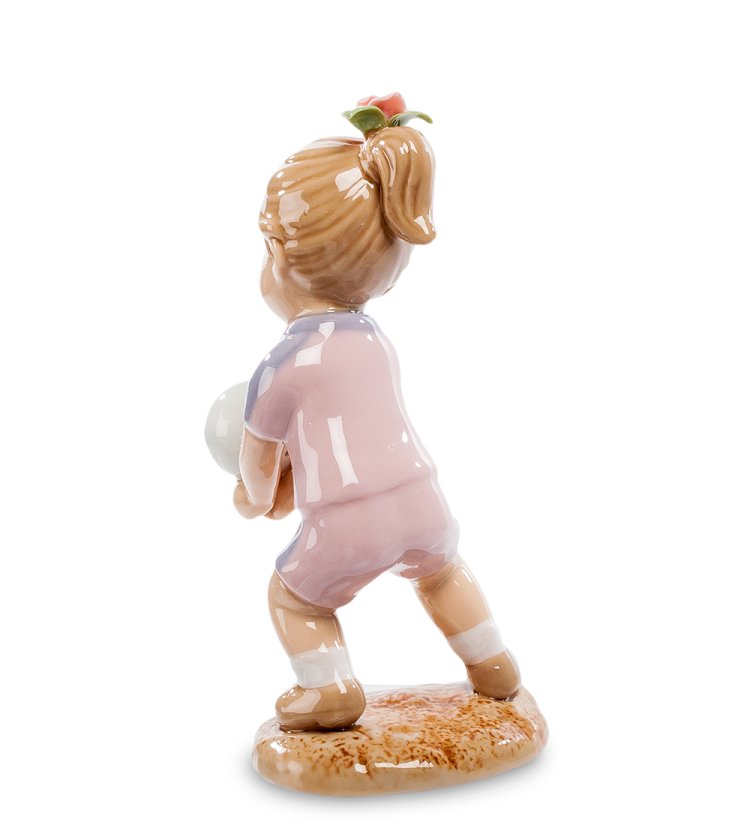 Статуэтка Девочка из керамики Игра в волейбол Pavone CMS-12/31, фотография со спины