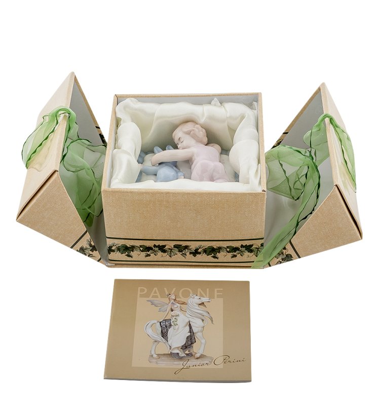 Фарфоровая фигурка Спокойной ночи, малыши Pavone JP-36/12, фотография в упаковке