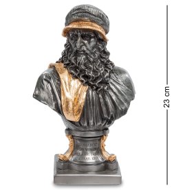 Статуэтка Леонардо да Винчи с золотыми элементами