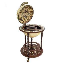 Глобус-бар с подставкой для бутылок, карта на русском языке