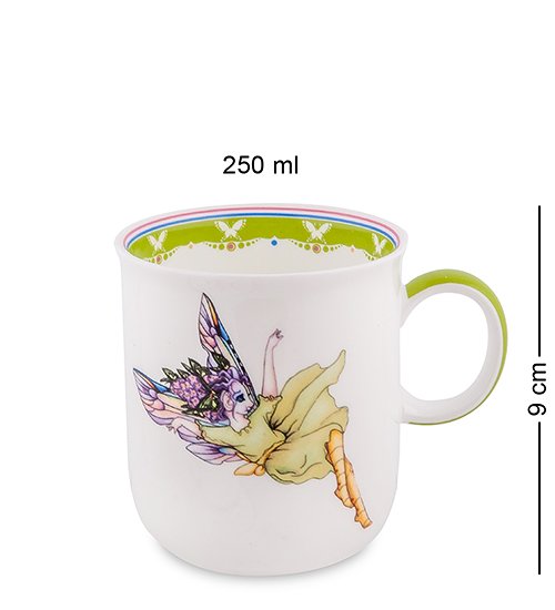 Детский набор посуды на 1 персону из фарфора Эльфы с бабочками Pavone JK-168, кружка