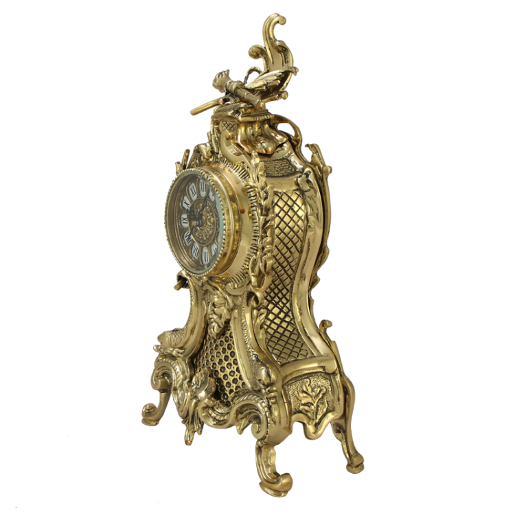 Бронзовые Каминные часы с канделябрами Карранка Велло Bello De Bronze BP-2706420-D, вид прнофиль