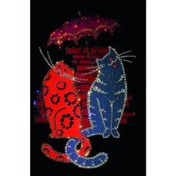 Картина Мартовские коты c кристаллами Swarovski