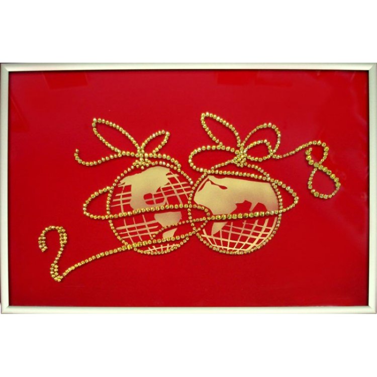 Картина С Новым Годом, Мир c кристаллами Swarovski