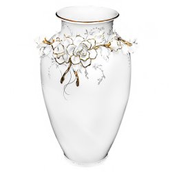 Ваза для цветов Белые розы со стразами