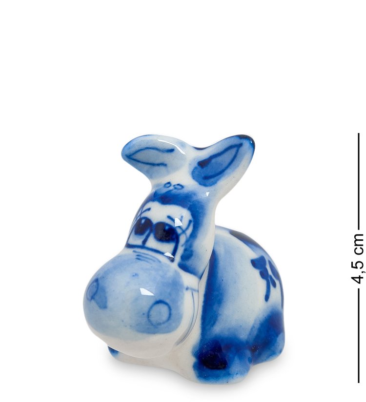 Статуэтка маленький Ослик Иа Голубая гжель ГЛ-233