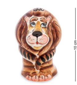 Фигурка Большой Лев Цветная гжель