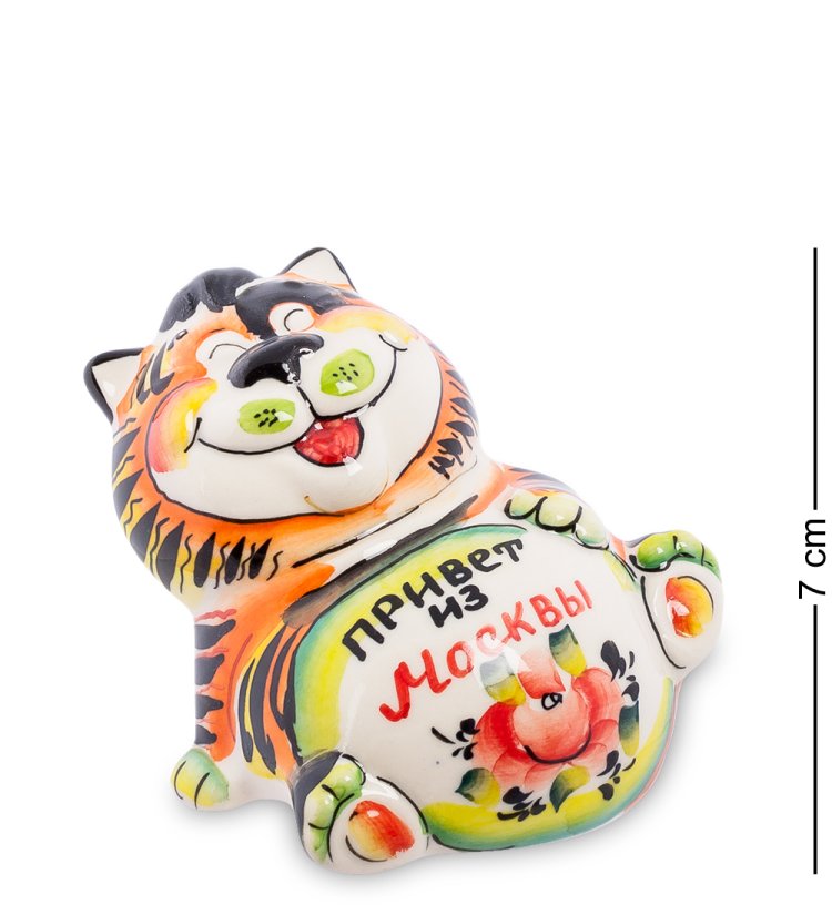 Фигурка Кот Дурилка Цветная гжель ГЛ-352