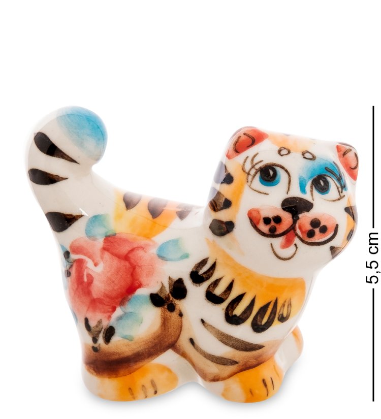 Фигурка Кот-Хвост Цветная гжель ГЛ-609
