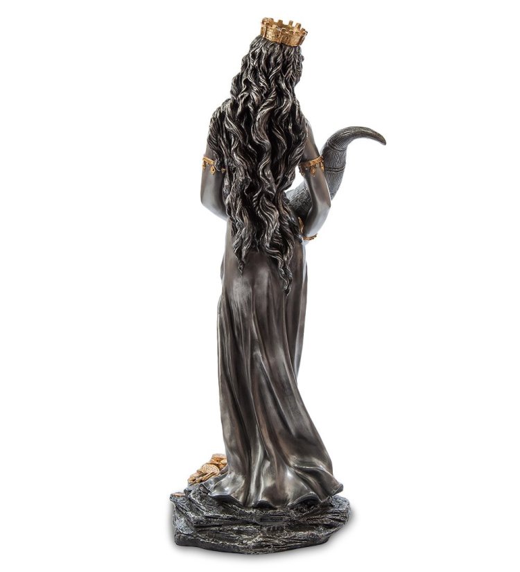Статуэтка Фортуна с рогом изобилия с деньгами Veronese WS-654, фотография со спины
