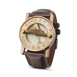 Наручные солнечные часы с компасом в деревянной коробке