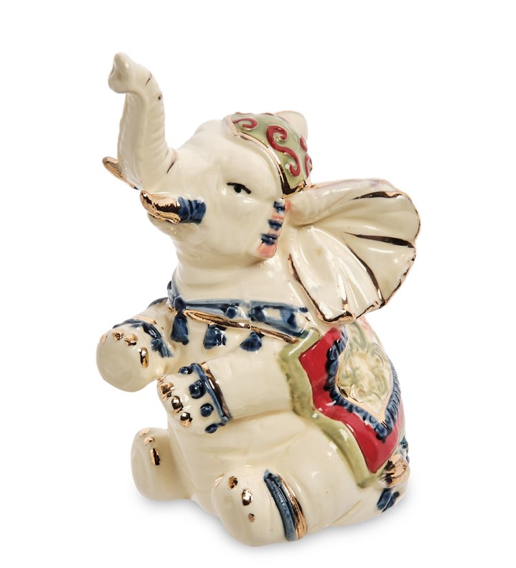 Фигурка из фарфора Индийский Слон с поднятым хоботом Pavone JP-11/44