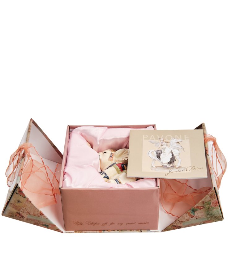 Фигурка из фарфора Индийский Слон с поднятым хоботом Pavone JP-11/44, упаковочный вид