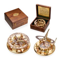 Большой компас с солнечными часами Gilbert &amp; Sons