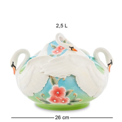 Супница из фарфора Лебеди